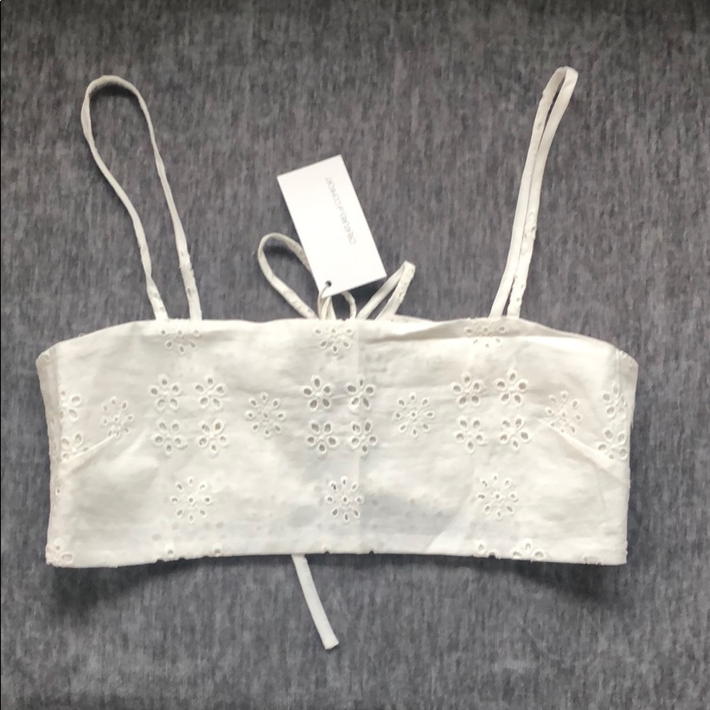 NWT Creatures of Comfort eyelet crop bra top sz.4
